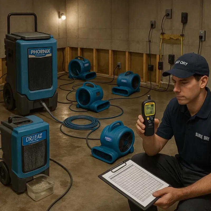 Structural Drying and Dehumidification process in Hope, IN